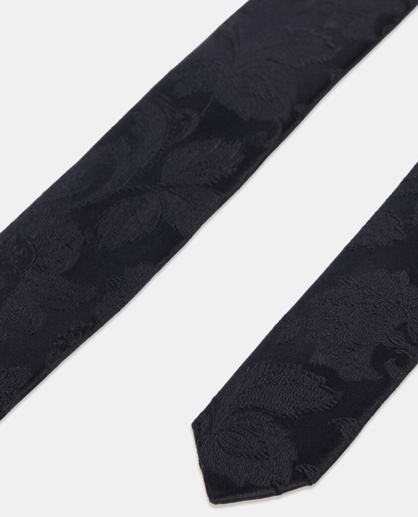 The Kooples HOMME BLACK cravate en soie noire