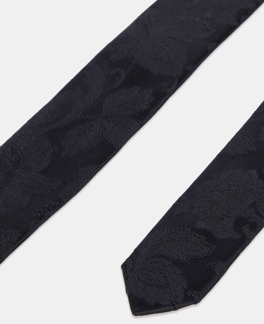 The Kooples HOMME BLACK cravate en soie noire