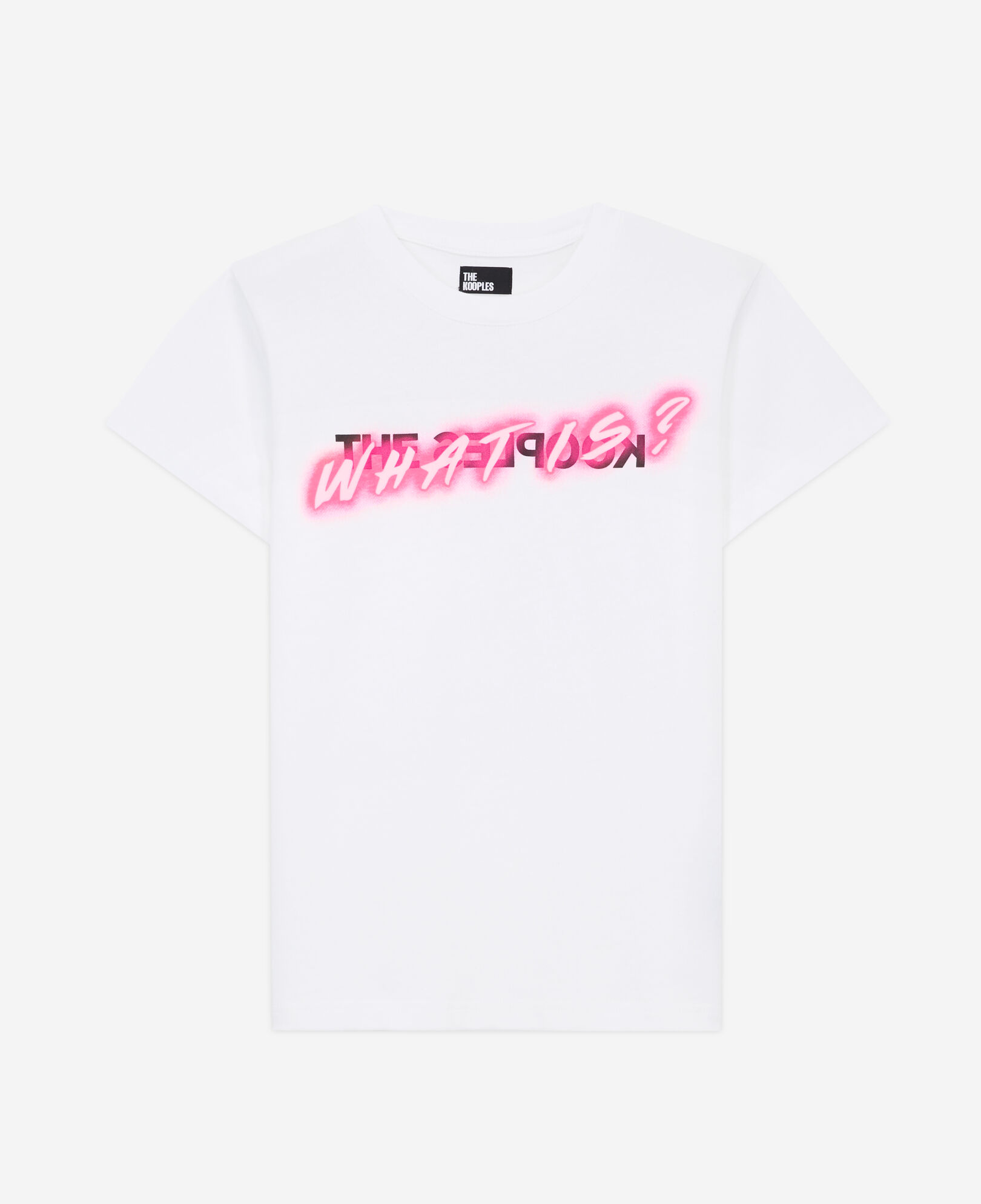 The Kooples DAMEN WHITE weißes t-shirt damen mit „what is“-schriftzug
