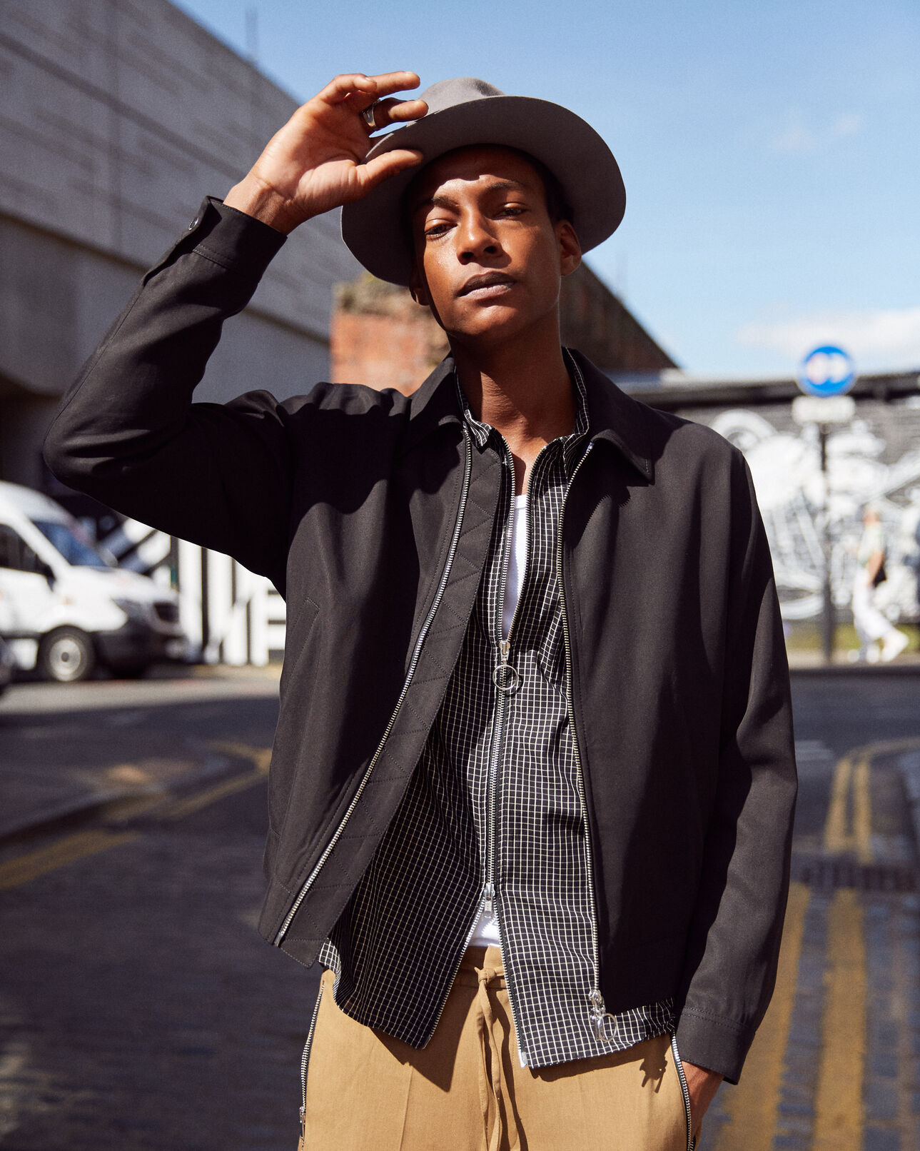 The Kooples HOMME BLACK blouson noir avec broderie devant et dos