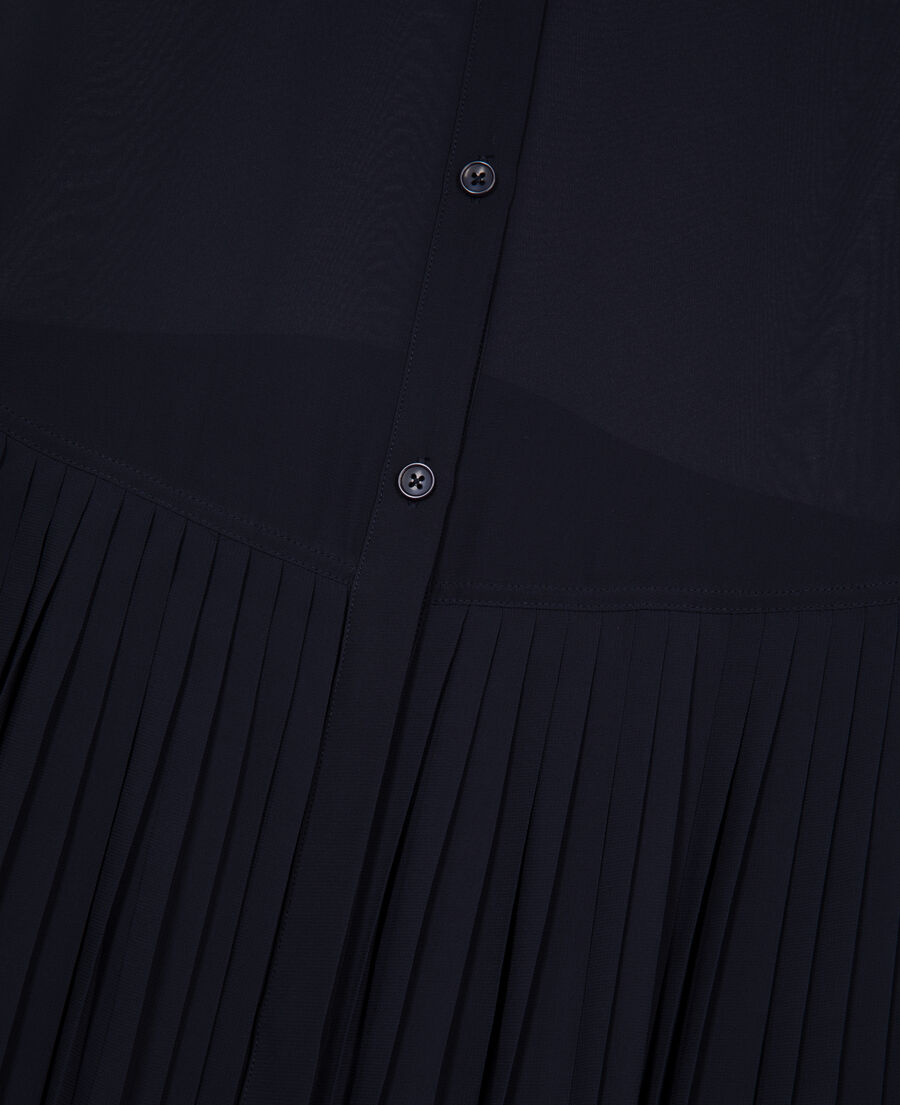 The Kooples FEMME NAVY chemise plissée marine
