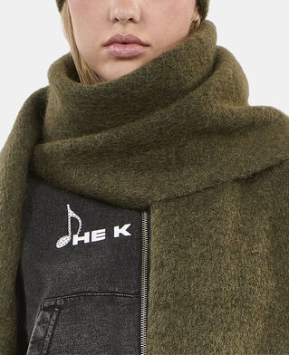 The Kooples MIXED OLIVE NIGHT khaki mohair scarf