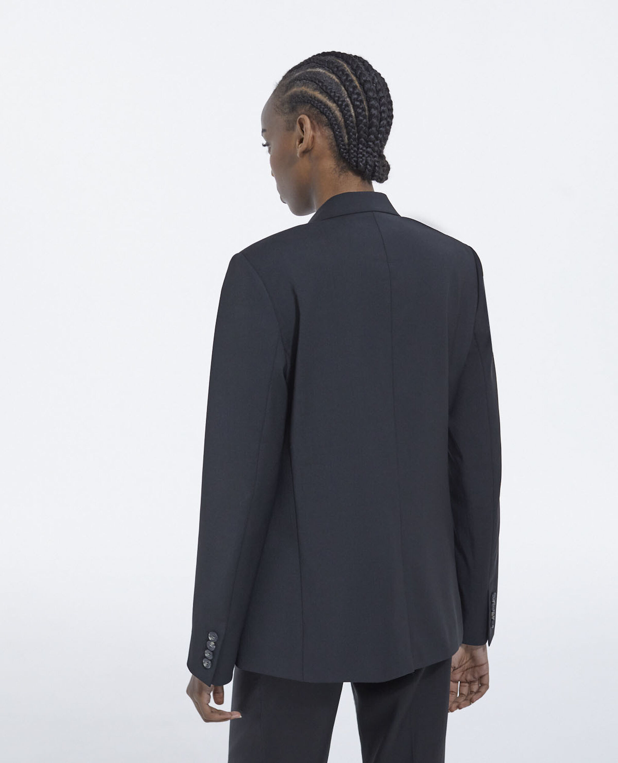 Straight tailored wool jacket, BLACK, hi-res image number null