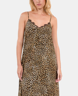 The Kooples WOMEN LEOPARD printed long silk-blend slipdress