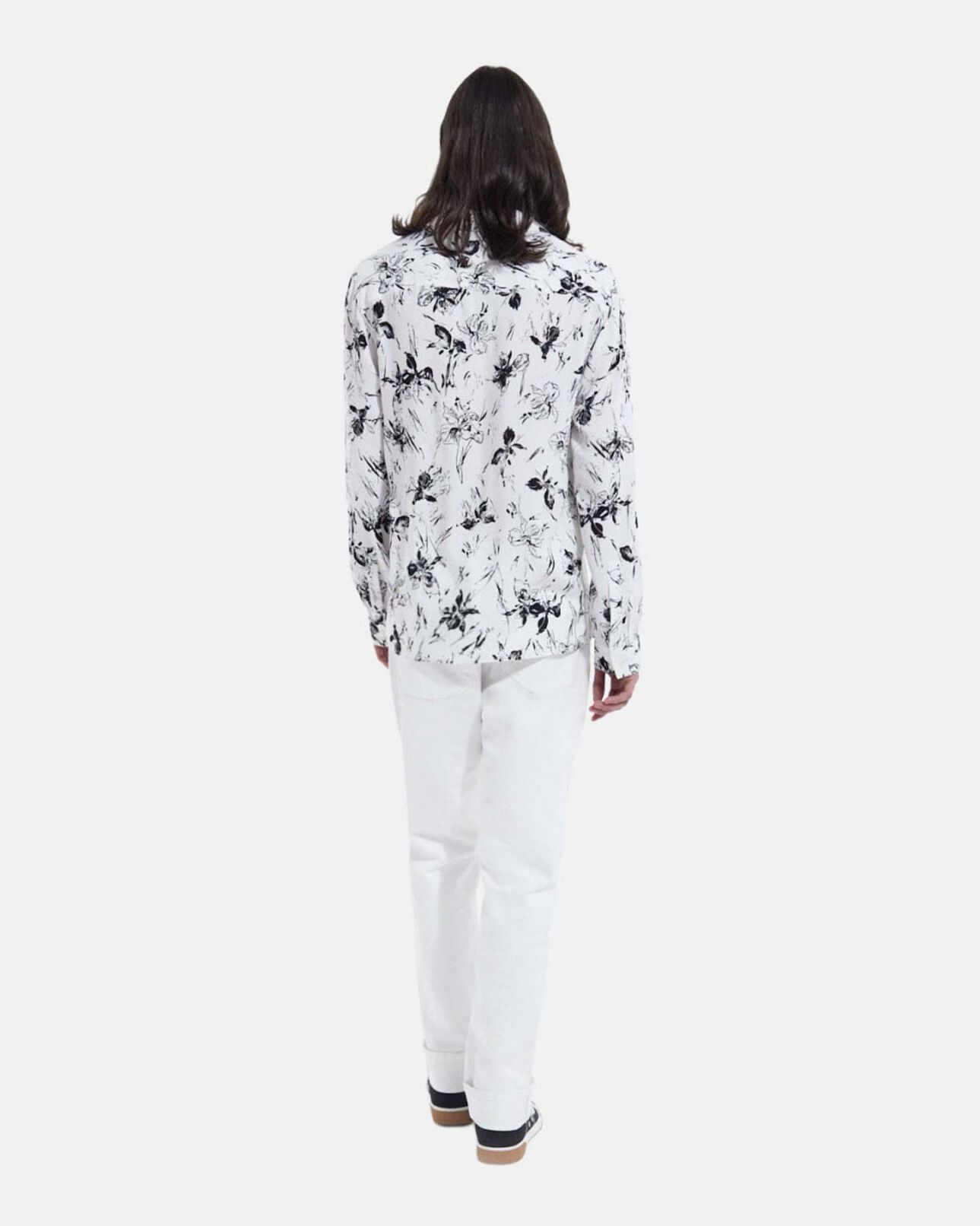 The Kooples MEN WHITE / BLACK men's white shirt with floral print