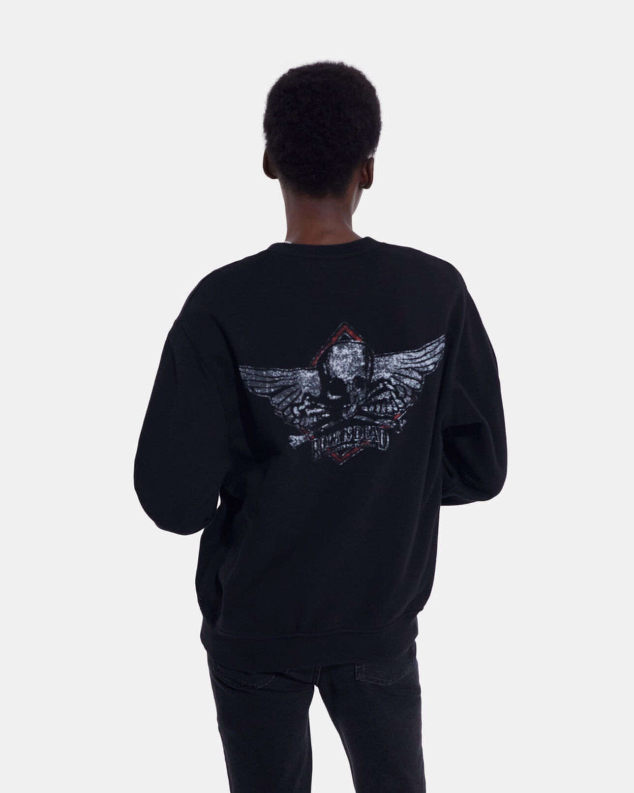 The Kooples WOMEN BLACK WASHED black sweatshirt with screen print