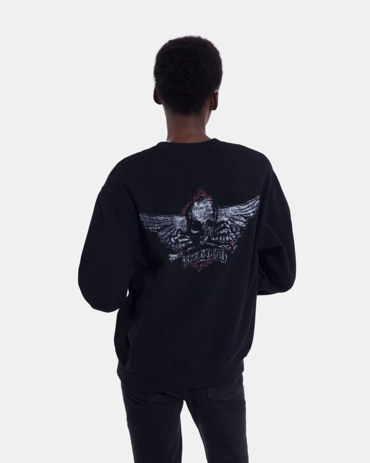 The Kooples WOMEN BLACK WASHED black sweatshirt with screen print