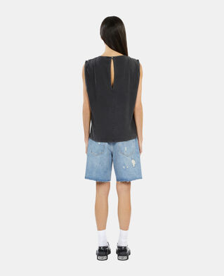 The Kooples F BLACK black top with pleating