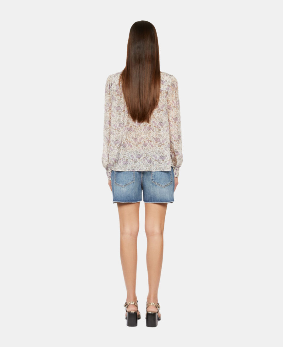 The Kooples FEMME ECRU/MAUVE CHALK chemise fleurie
