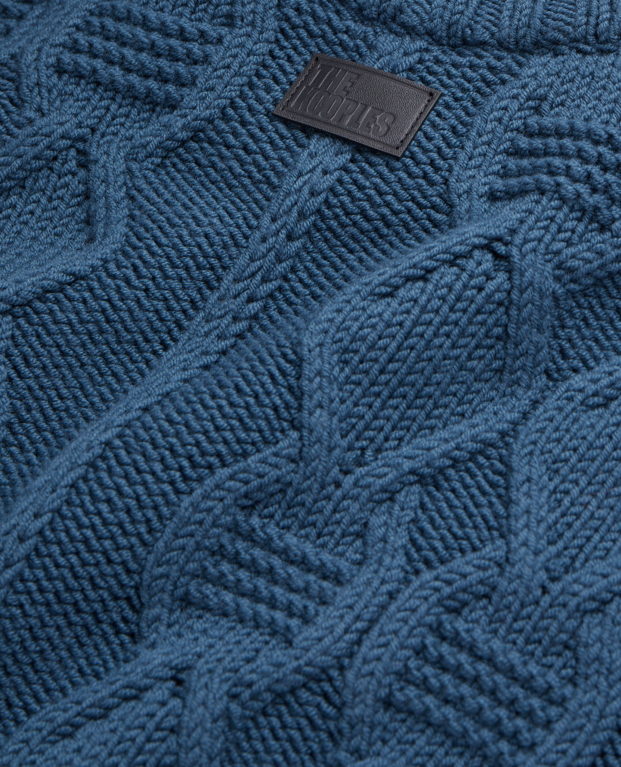 Blue cable wool sweater, BLUE PETROL, hi-res image number null