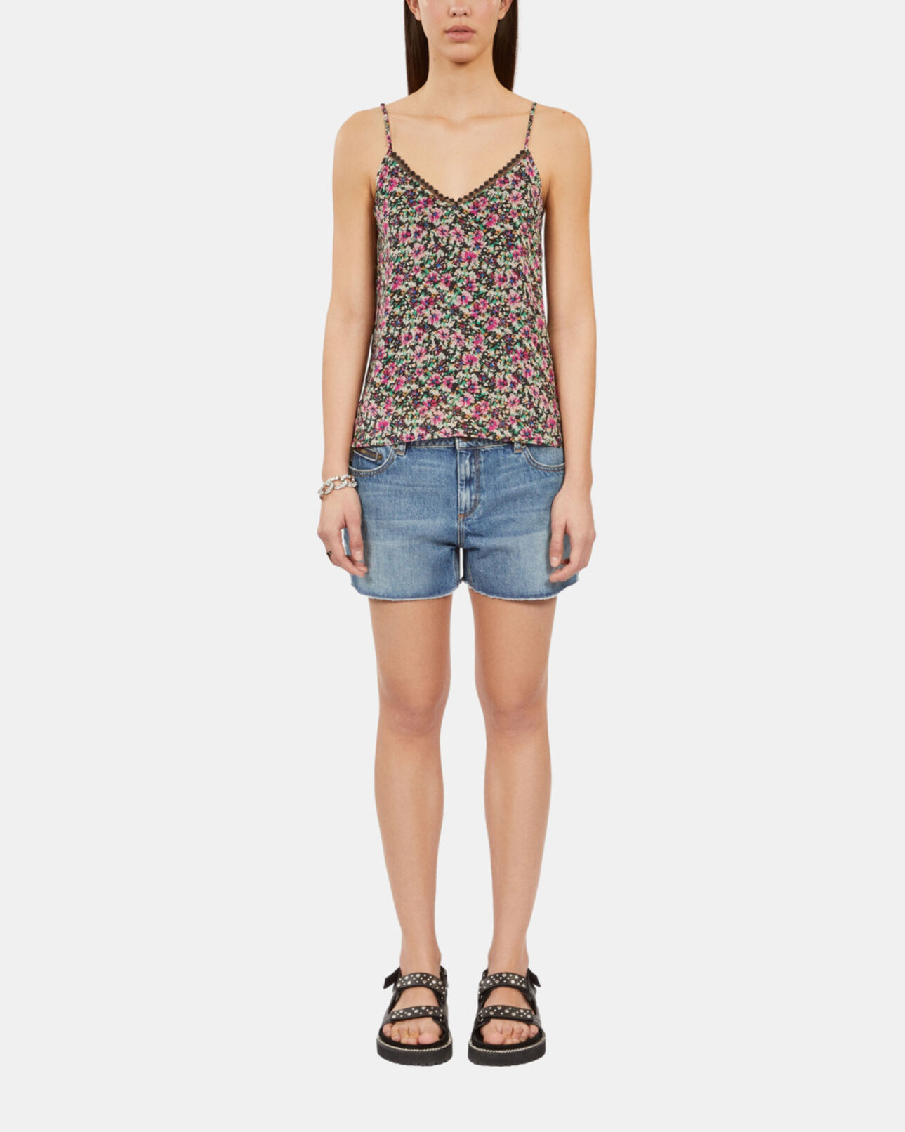 The Kooples WOMEN MULTICO printed camisole with lace
