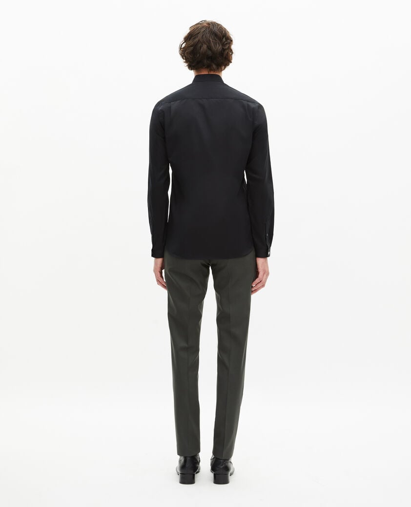 The Kooples HERREN BLACK slim-fit-hemd aus schwarzem twill