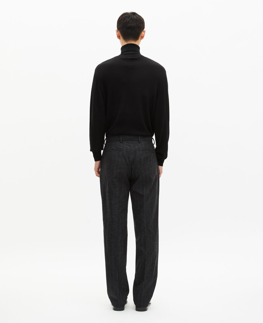 The Kooples HOMME PEARL GREY pantalon de costume droit &agrave; fines rayures gris fonc&eacute;