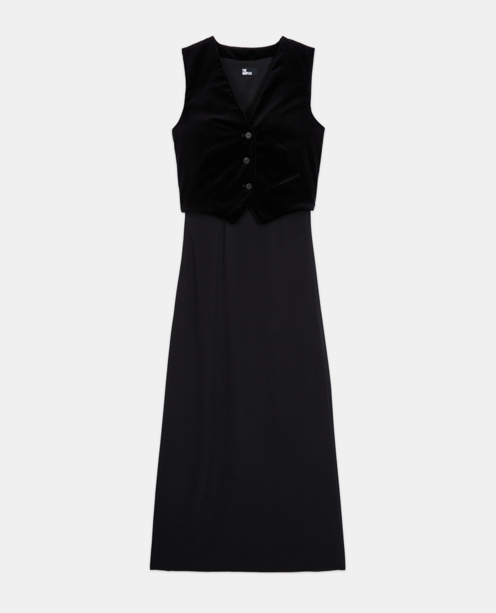 Long black dress, BLACK, hi-res image number null
