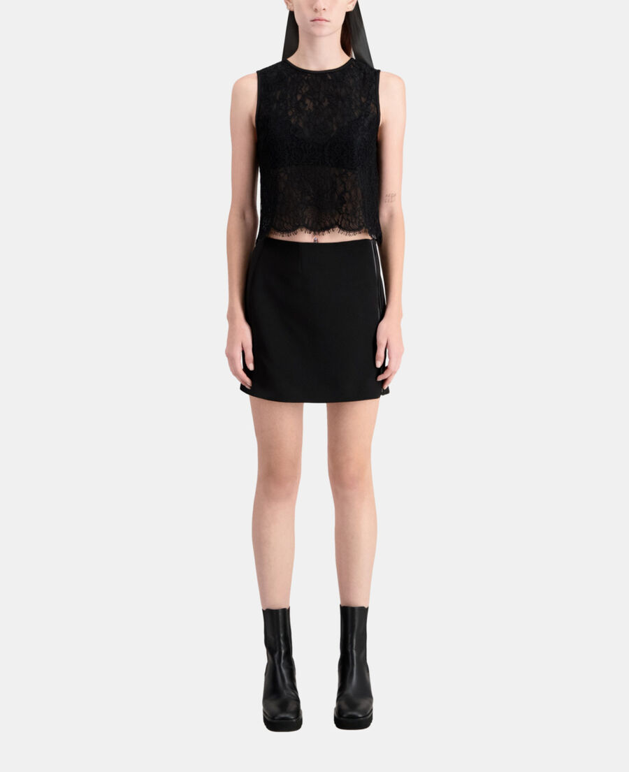 short black lace top