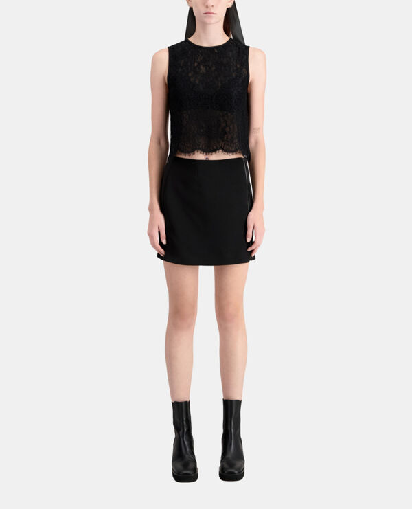 short black lace top