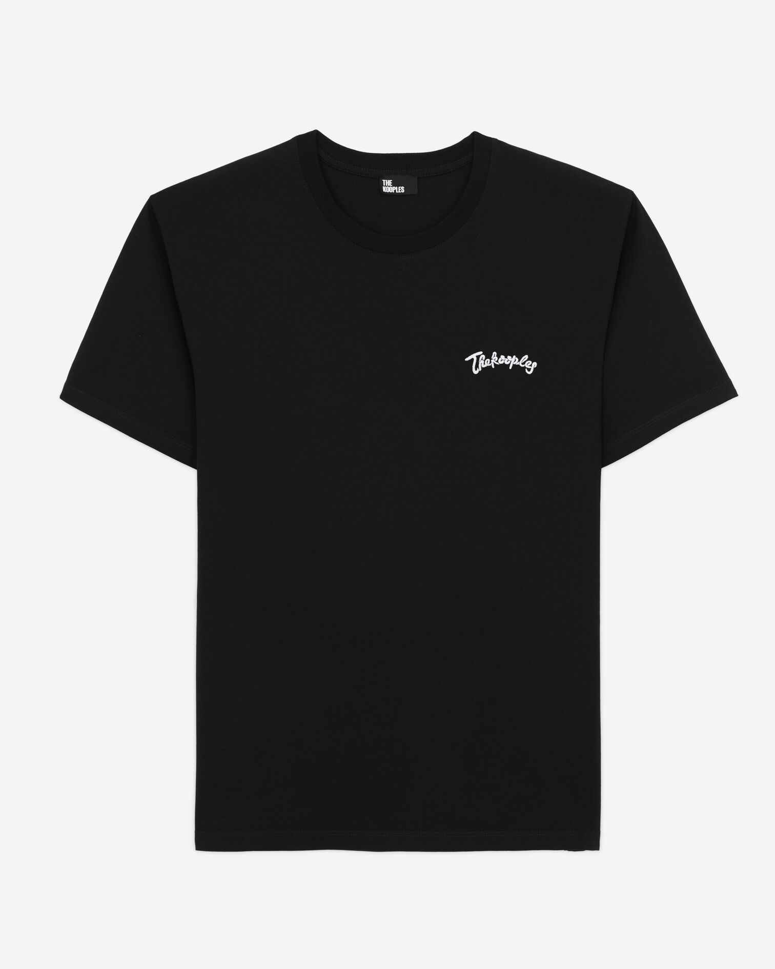 Men's black t-shirt with embroidery, BLACK, hi-res image number null
