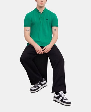 The Kooples H APPLE green officer collar polo shirt