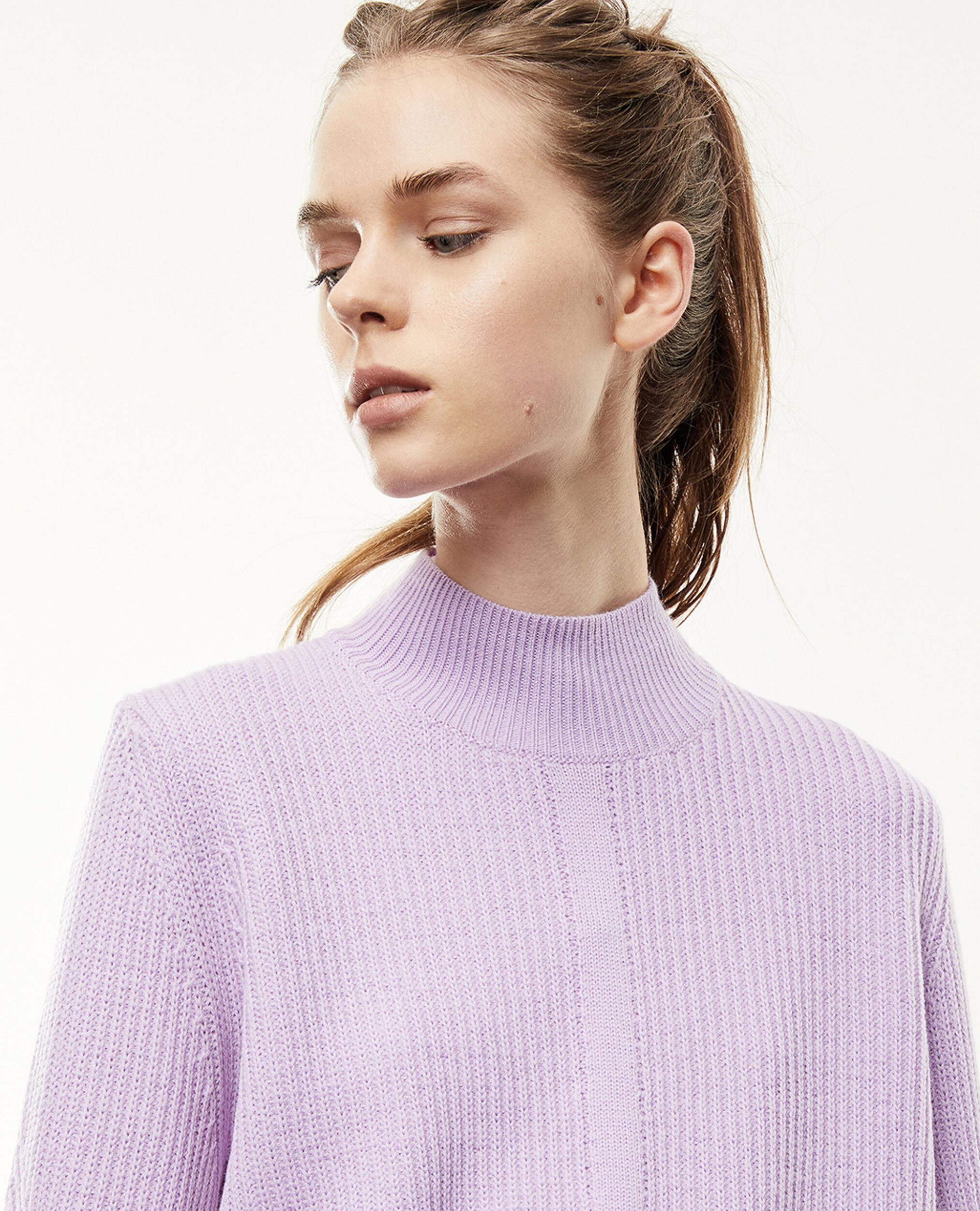 Lilac jumper with stand-up collar, PURPLE, hi-res image number null