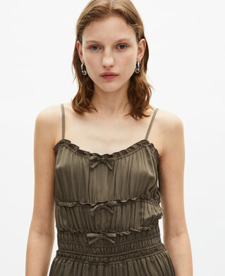 The Kooples DAMEN KAKI STONE kurzes kleid mit schleifen in khaki
