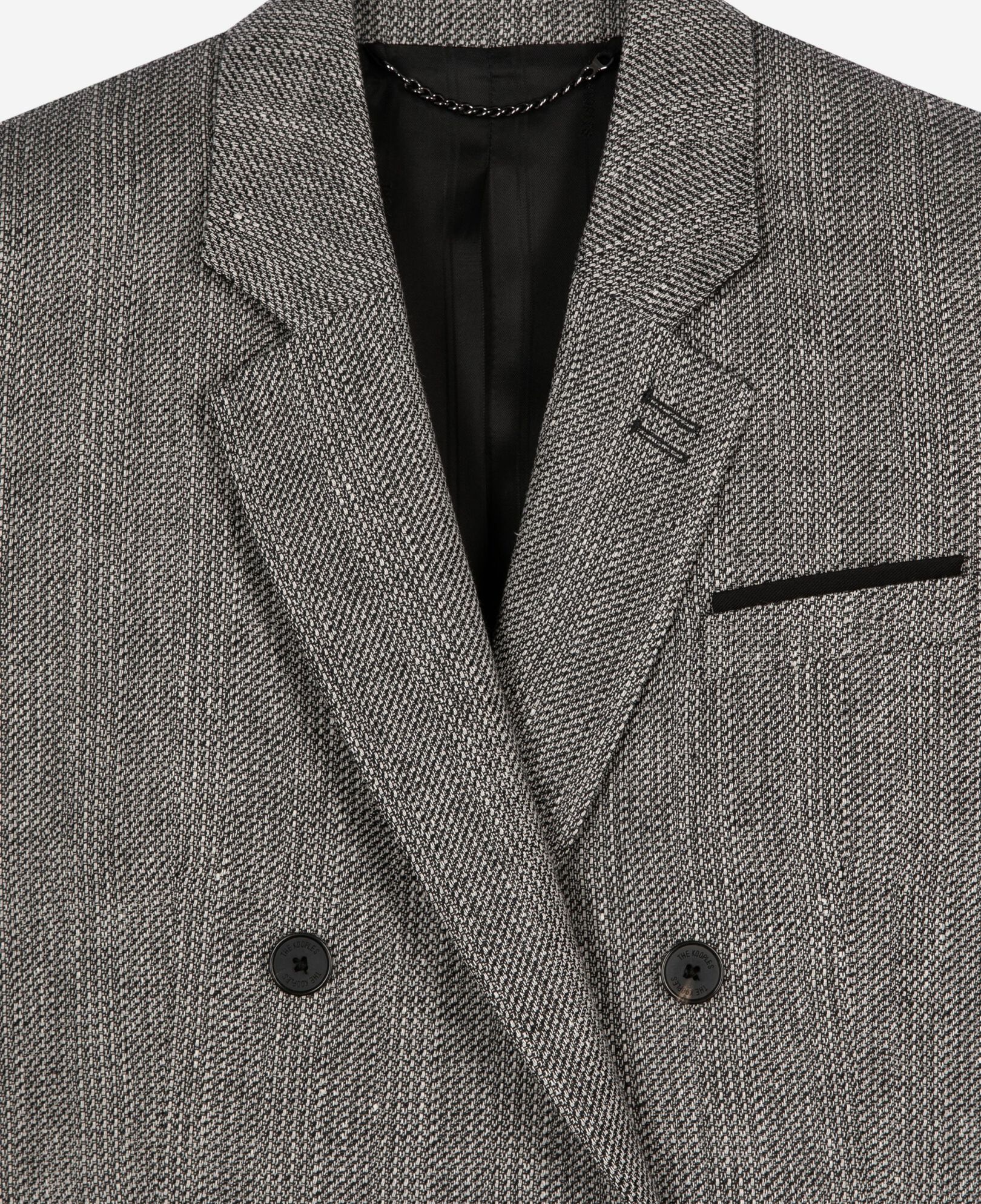 The Kooples WOMEN GREY gray wool and linen suit jacket