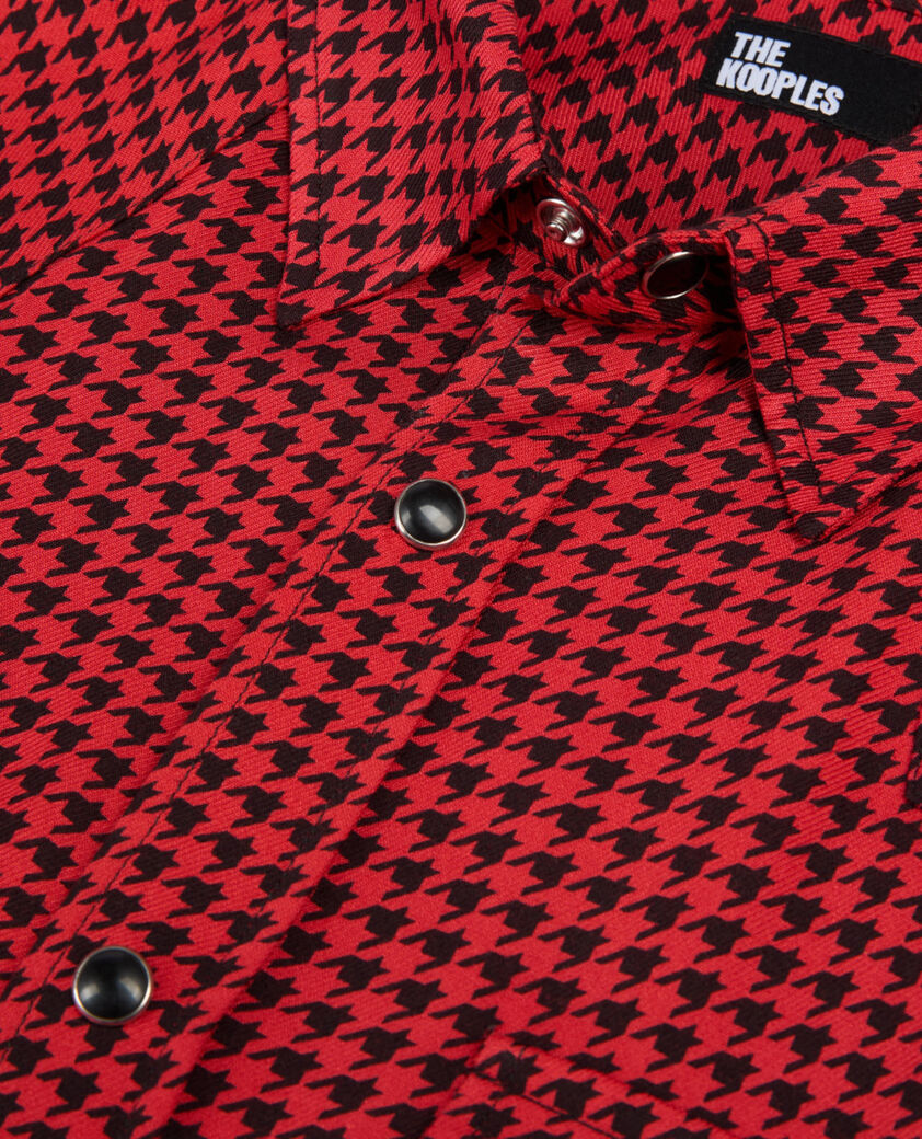 The Kooples MEN BLACK - RED black and red houndstooth shirt