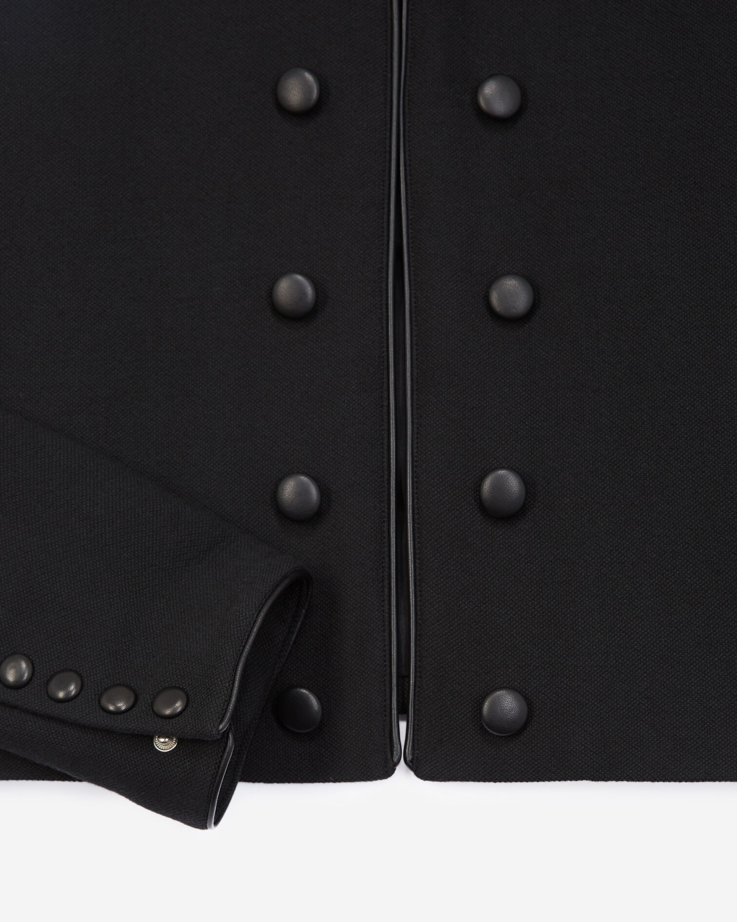 Veste coton tailleur style officier noire, BLACK, hi-res image number null