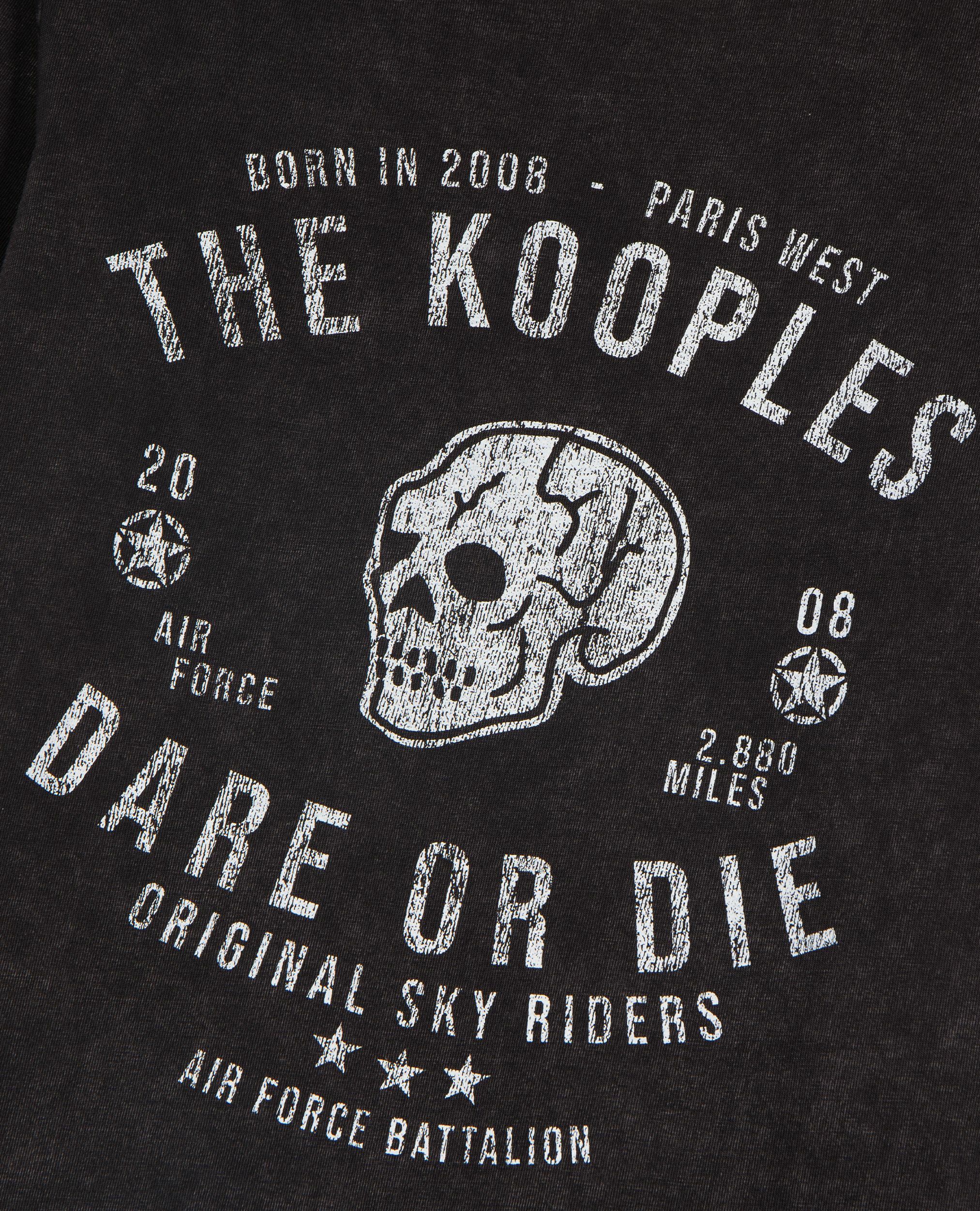 T-shirt with black screen print, BLACK WASHED, hi-res image number null