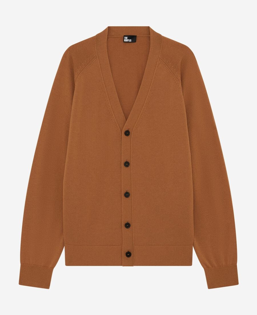 The Kooples MEN CAMEL camel wool cardigan