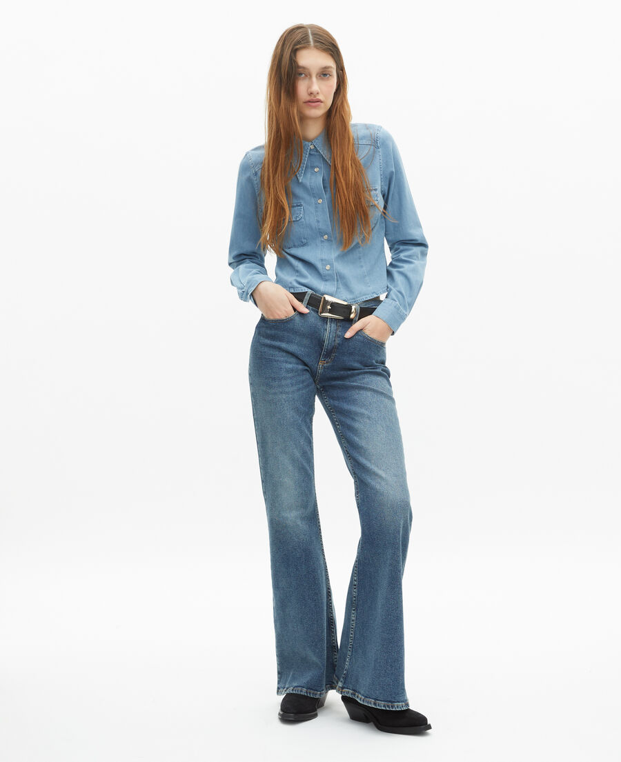 The Kooples WOMEN BABY BLUE denim shirt