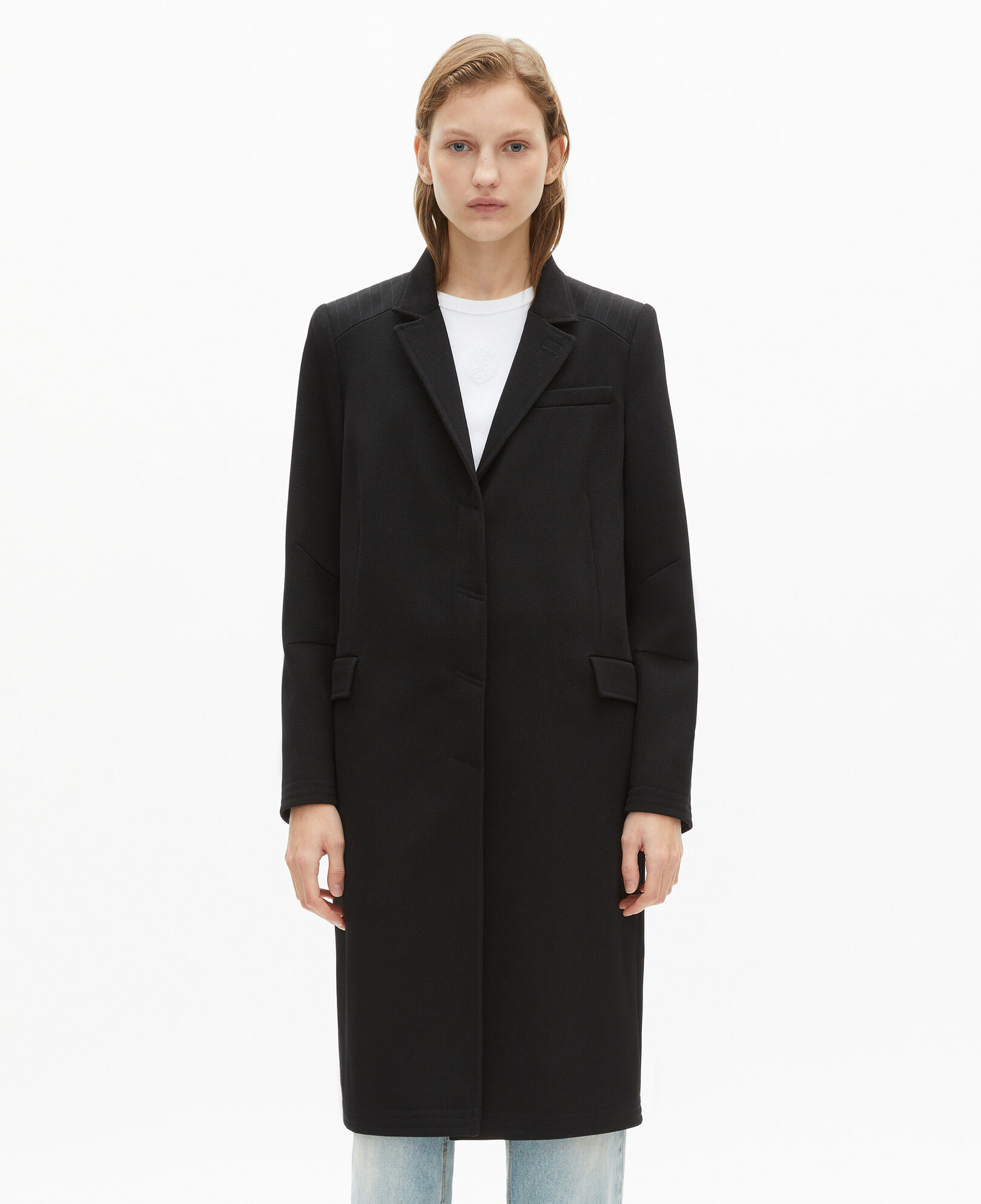 The Kooples MUJER BLACK abrigo largo lana negro