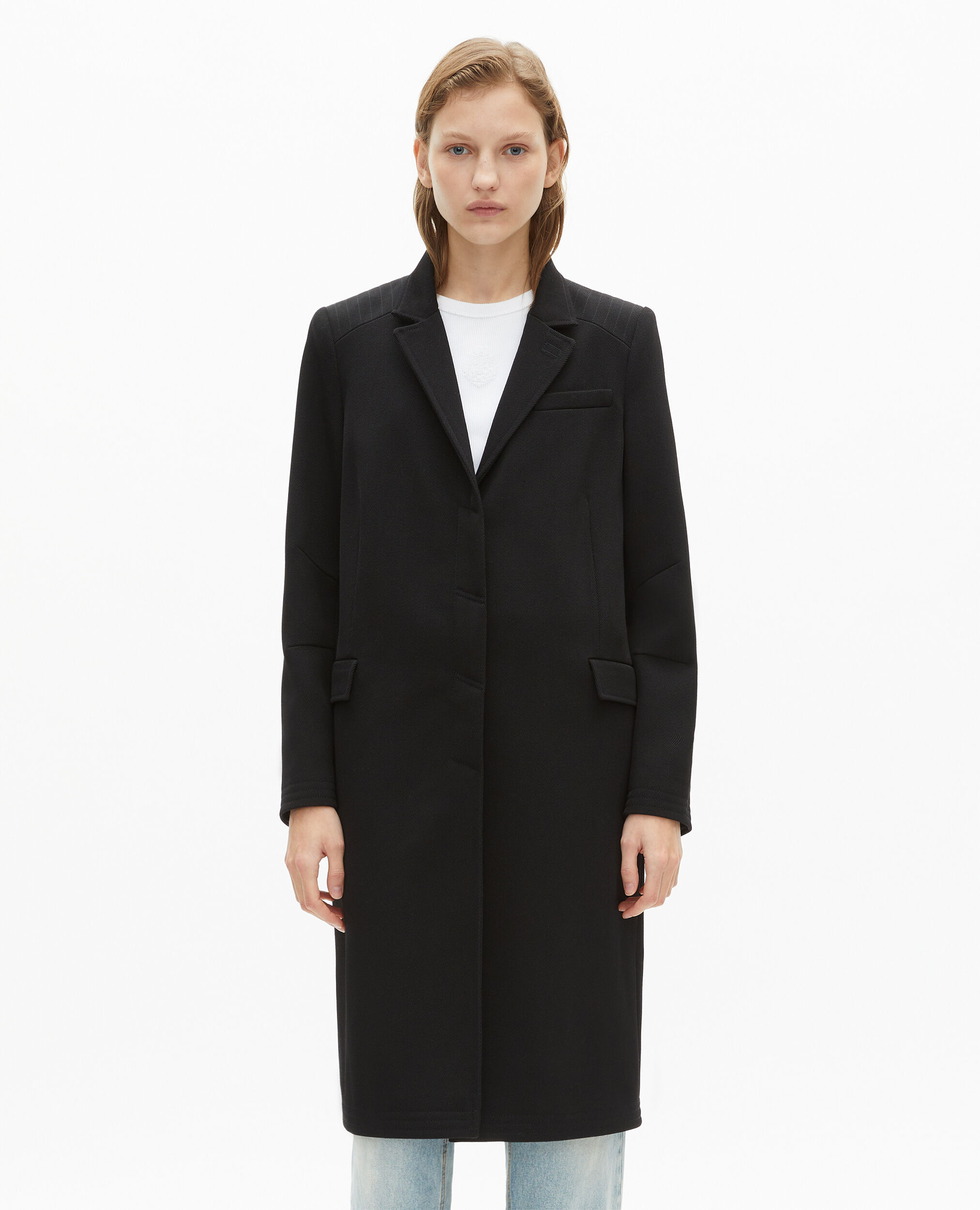 Abrigo largo lana negro, BLACK, hi-res image number null