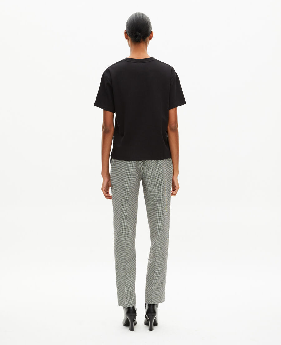 The Kooples WOMEN BLACK straight black cotton-blend t-shirt