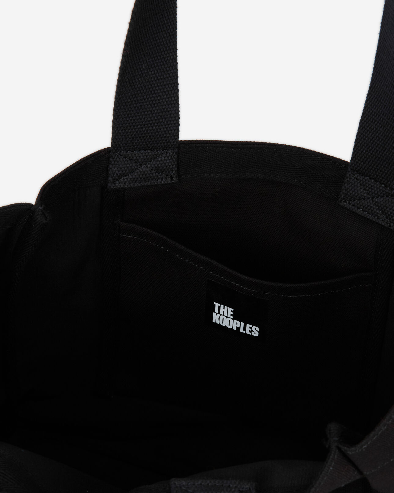 The Kooples FEMME BLACK - RED petit sac cabas noir avec broderies et logo