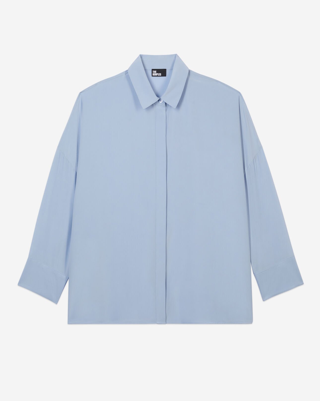 The Kooples MUJER LAVENDER camisa holgada de seda lavada azul
