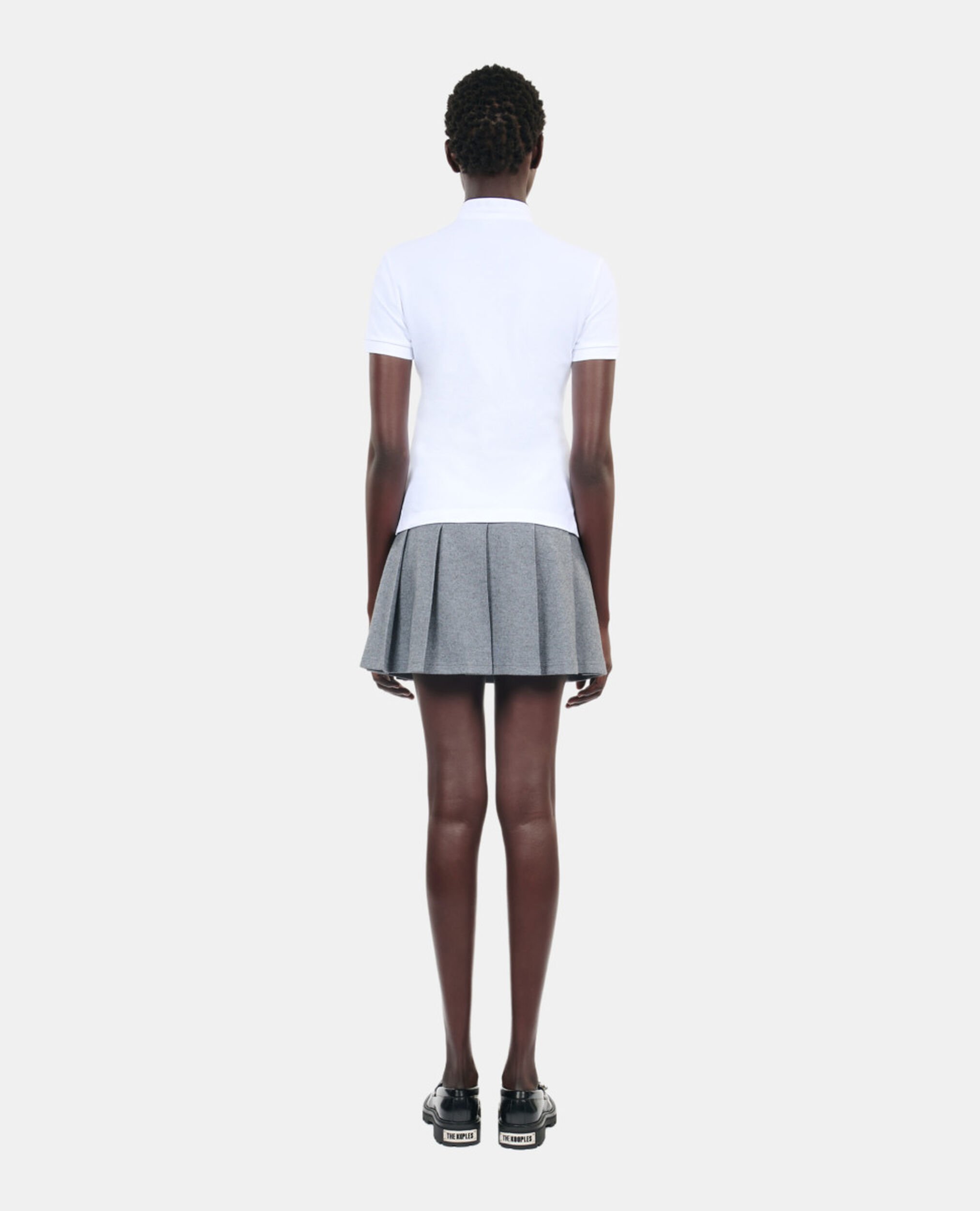 White piqué cotton polo t-shirt, WHITE, hi-res image number null