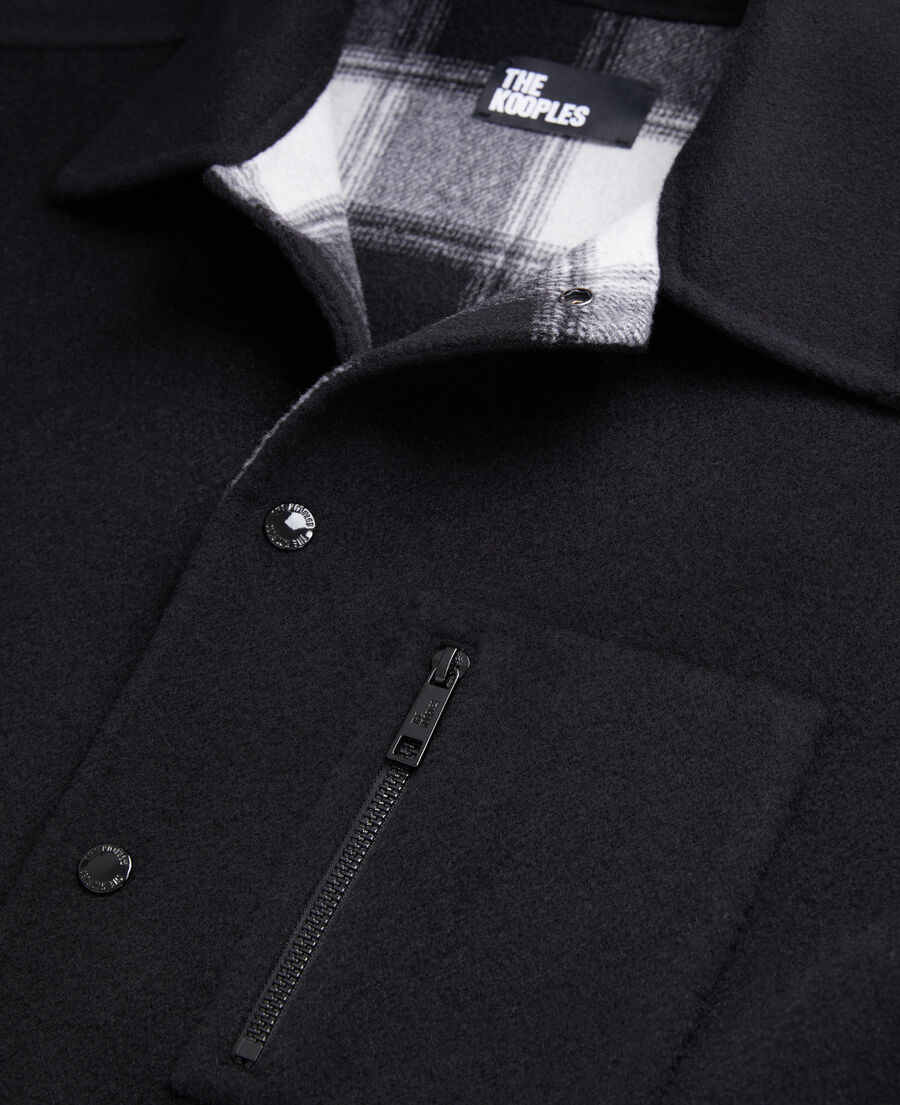 schwarze hemdjacke aus einer wollmischung
