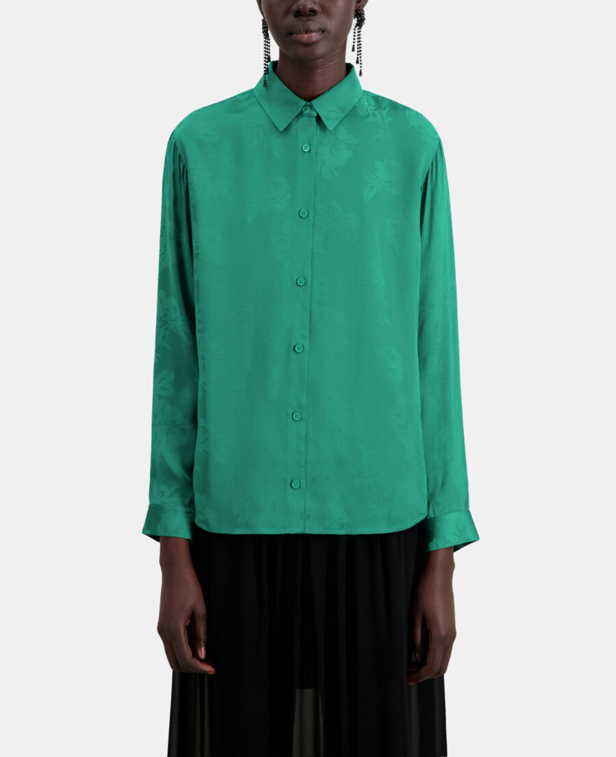 The Kooples WOMEN GREEN green floral jacquard shirt