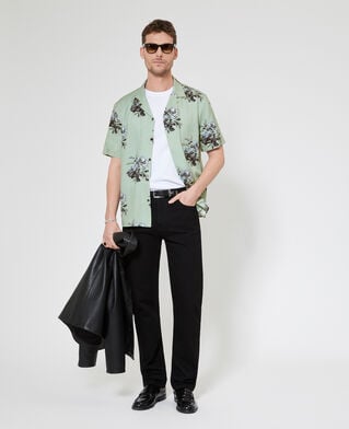 The Kooples H GREEN NAVY green floral print short-sleeve shirt