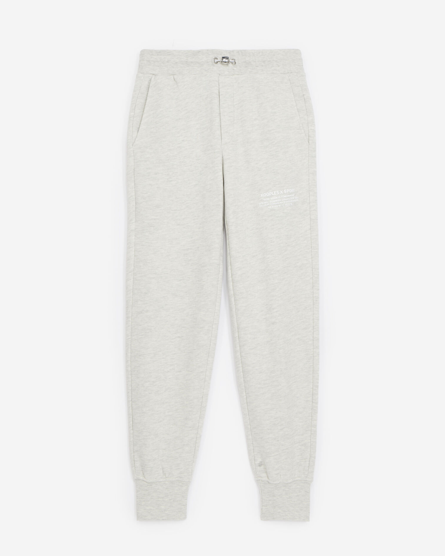Jogging gris à détail logo gomme, LIGHT GREY MELANGE, hi-res image number null