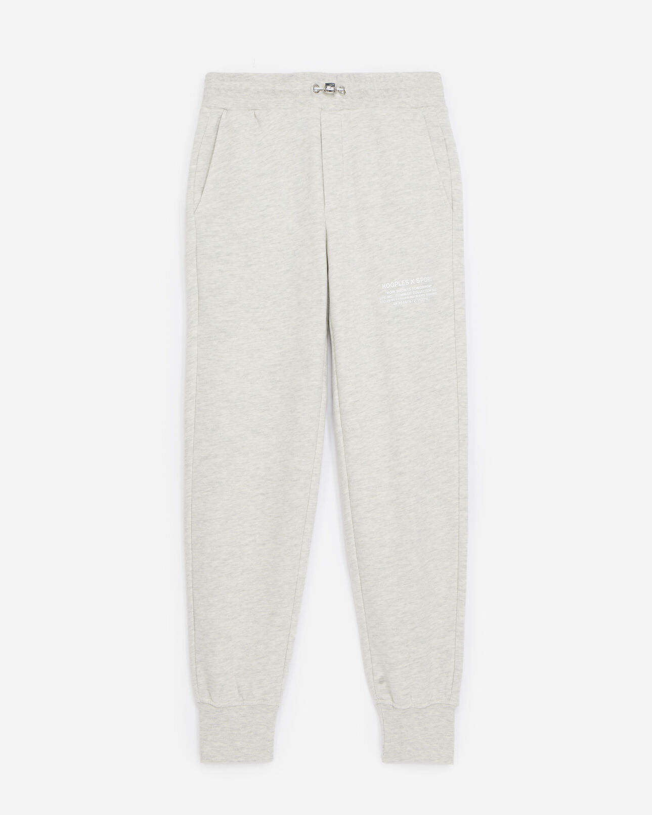 The Kooples WOMEN LIGHT GREY MELANGE gray joggers with rubber logo