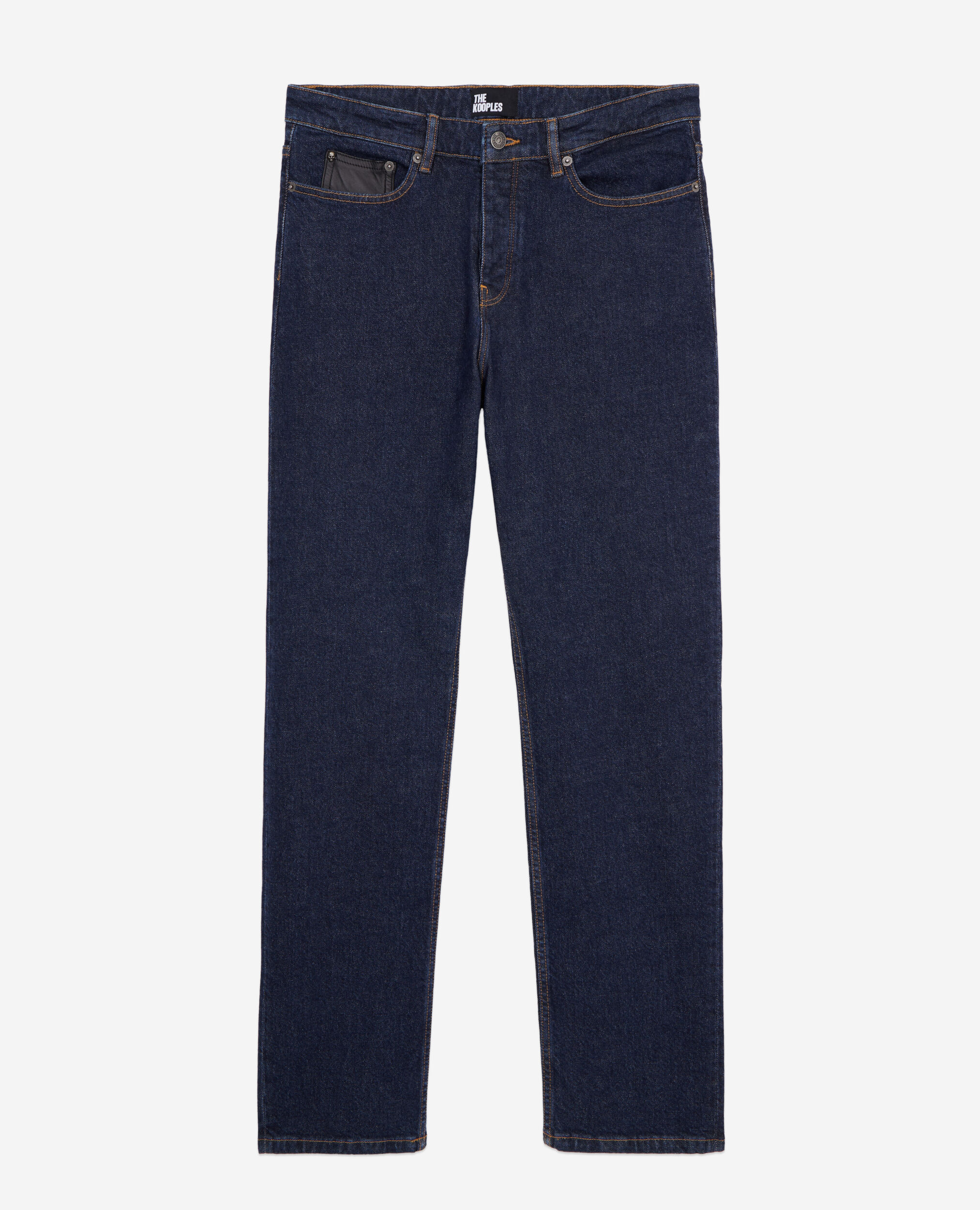 Slim blue jeans with leather pocket, BLUE BRUT, hi-res image number null
