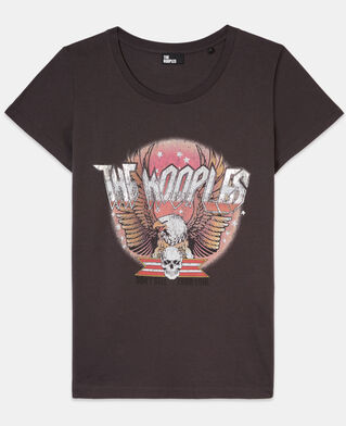 The Kooples MUJER CARBONE camiseta gris carbono serigraf&iacute;a rock eagle