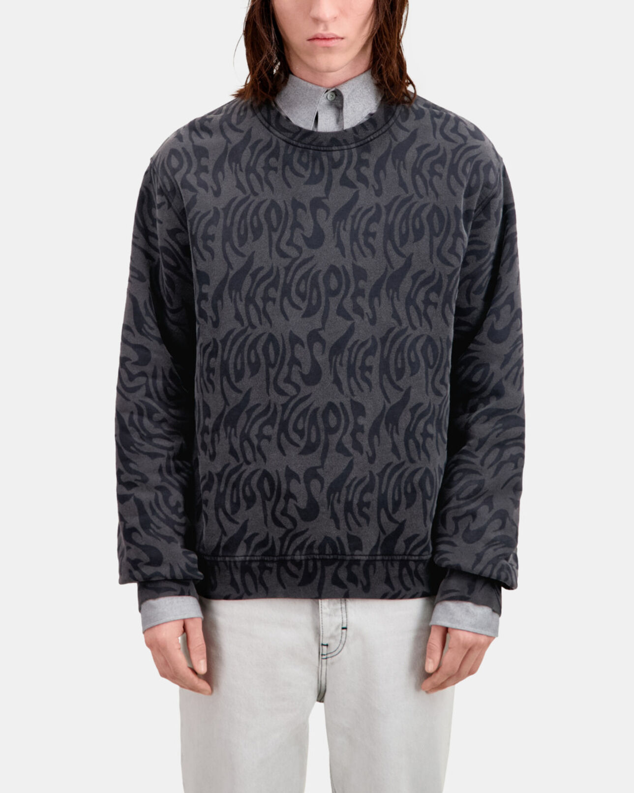 The Kooples HOMBRE BLACK WASHED sudadera estampada para hombre