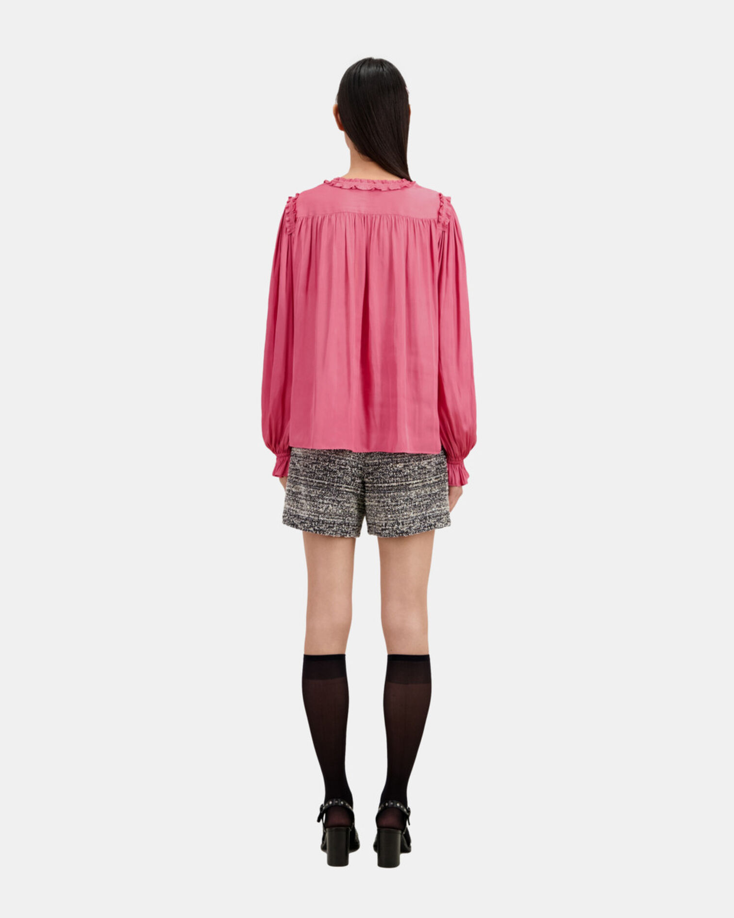 Pink top with shirring, PINK, hi-res image number null