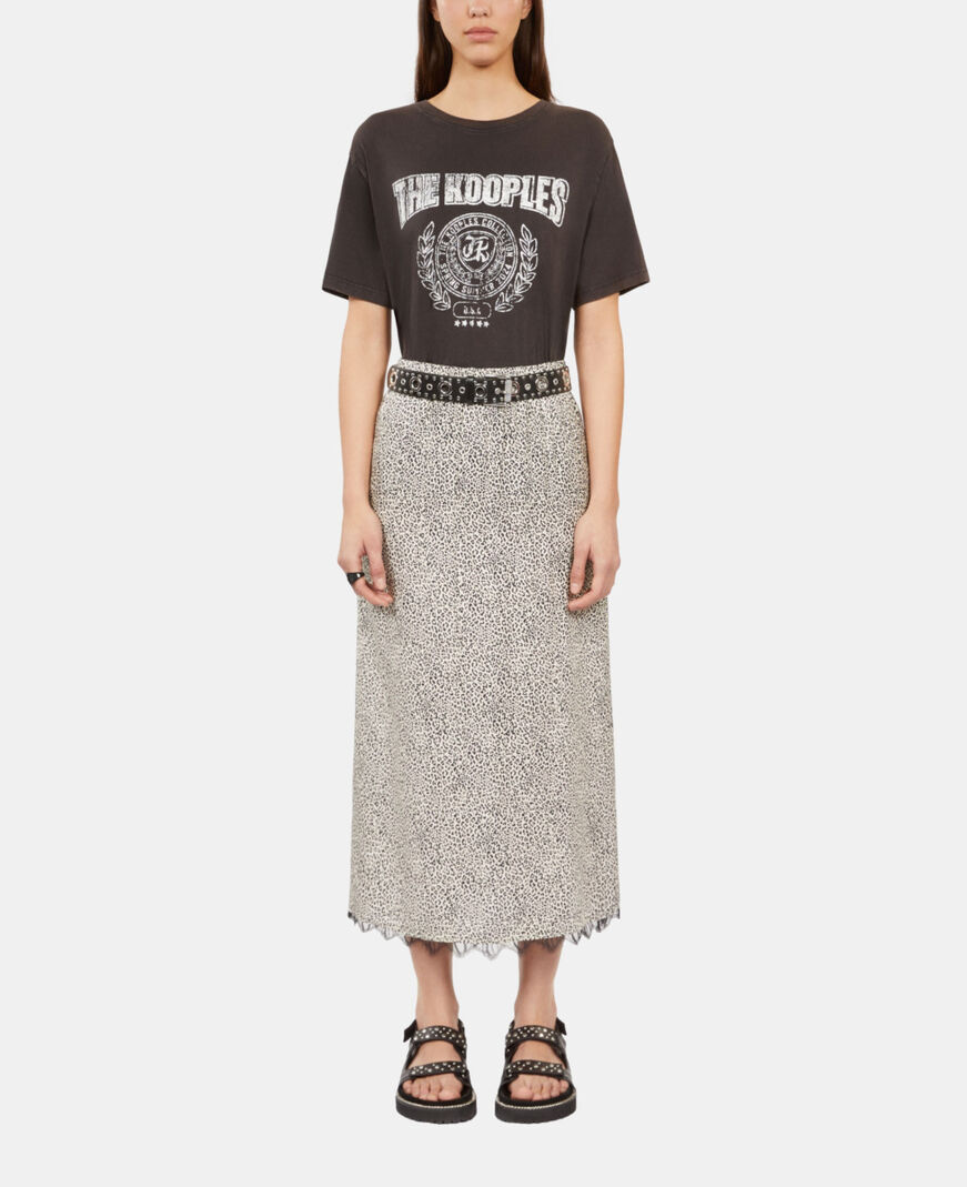 The Kooples F BLACK WHITE long printed skirt