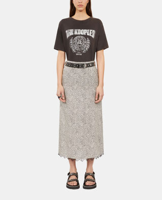 The Kooples F BLACK WHITE long printed skirt