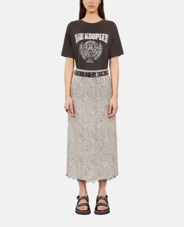 The Kooples F BLACK WHITE long printed skirt
