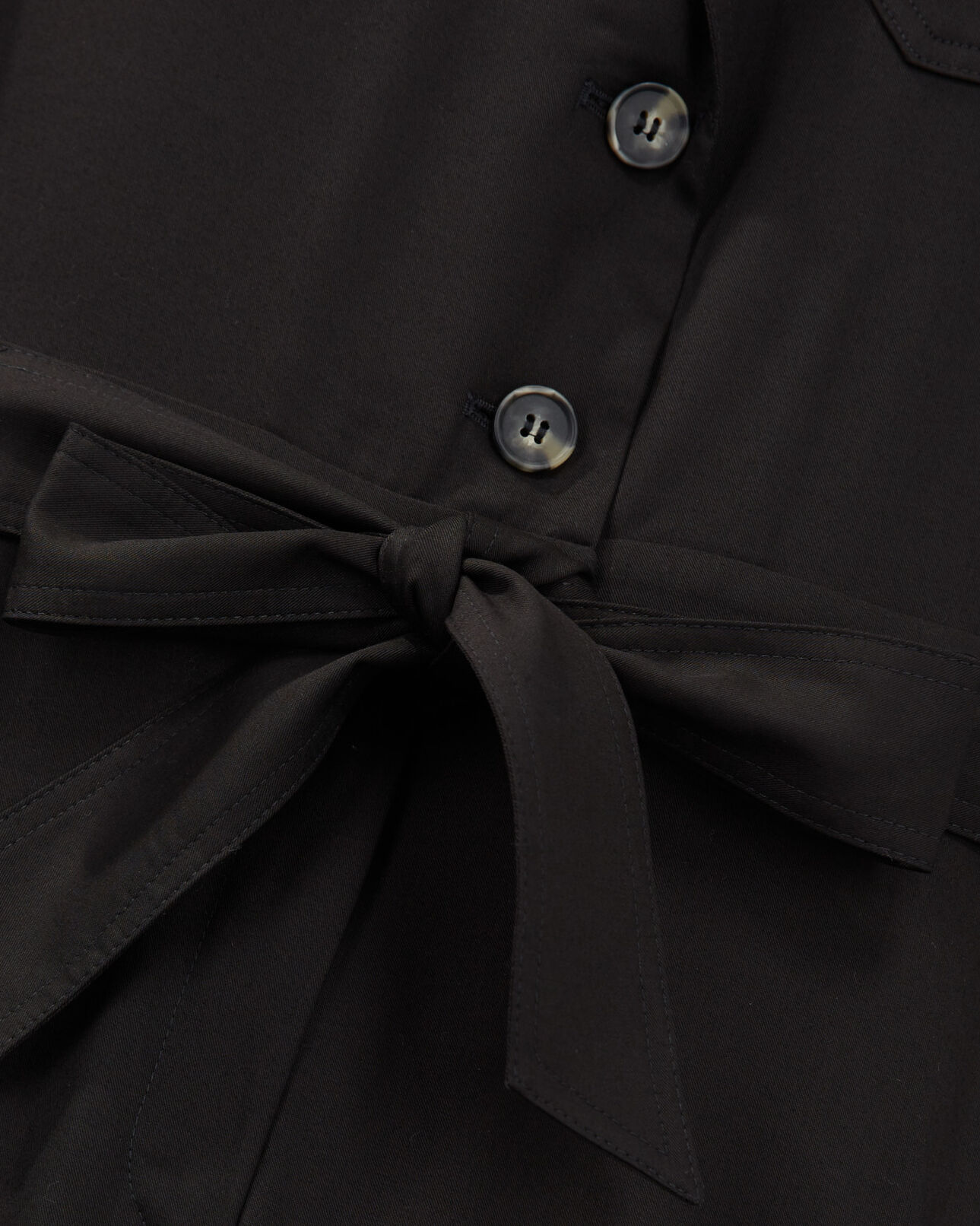 The Kooples FEMME BLACK combinaison noire tencel ceinturée