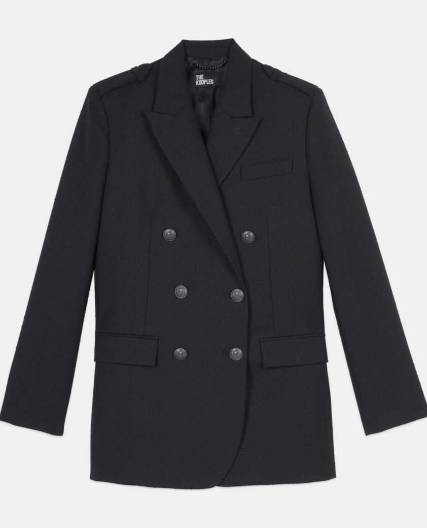 The Kooples WOMEN BLACK black wool blend suit jacket